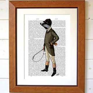 badger the rider, dictionary print by fabfunky