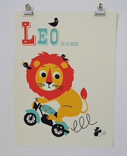 personalised 'leaping lion' name print by ketchup on everything