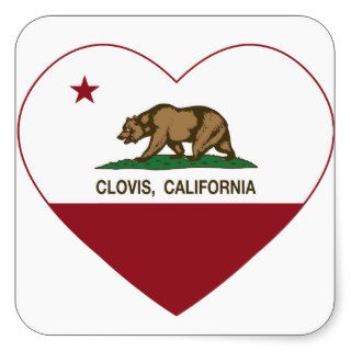 california flag clovis heart square stickers