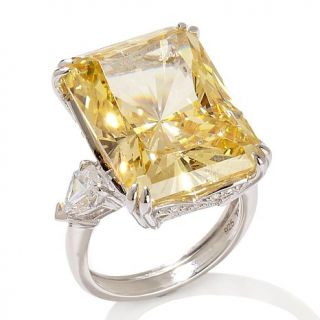 Daniel K 25.34ct Absolute™ Canary and Clear Sterling Silver Cocktail Ring