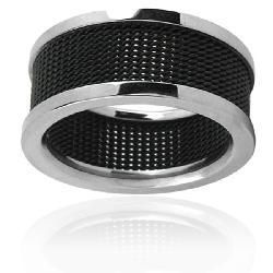 West Coast Jewelry Black plated Stainless Steel Mesh Ring West Coast Jewelry Men's Rings