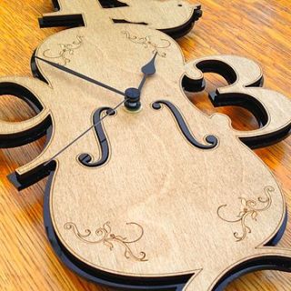 personalised violin clock by neltempo