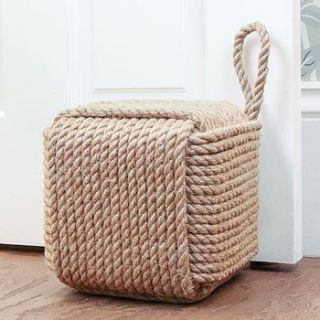 large jute cube door stop by dibor