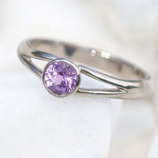 lilac pink sapphire ring in 18ct gold by lilia nash jewellery