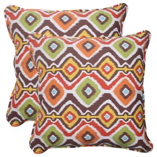 Pillow Perfect Outdoor Mesa Corded 18.5 inch Brown Throw Pillows (Set of 2) Pillow Perfect Outdoor Cushions & Pillows