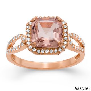 Jenne Rose Gold/ Silver Simulated Morganite and Created Sapphire Ring Jenne Gemstone Rings