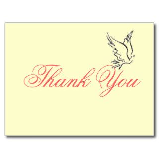 Thank You Dove Outline Rustic Pink Postcards