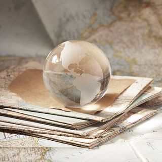 globe glass paperweight by the contemporary home