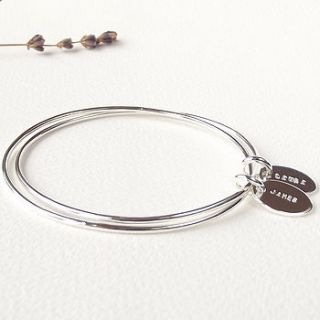 personalised silver tag eternity bangle by silversynergy