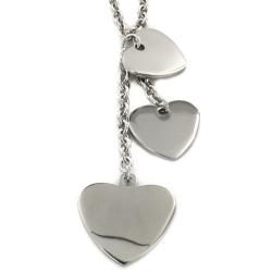 West Coast Jewelry Stainless steel Pendant Triple Drop Heart Necklace with Cable Chain West Coast Jewelry Stainless Steel Necklaces
