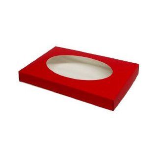 1/2 Pound Red Candy Box with Oval Window   Decorative Boxes