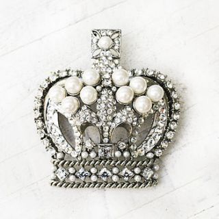 vintage crown brooch by bloom boutique
