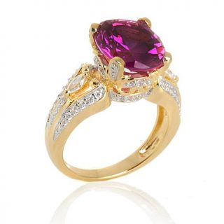 Victoria Wieck 5.3ct Absolute™ Created Raspberry Sapphire Solitaire Ring