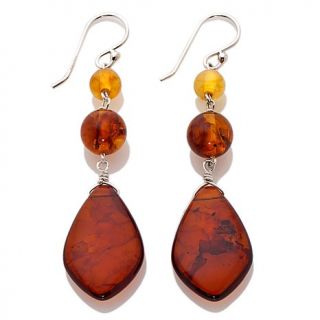 Age of Amber Ombre Amber Sterling Silver 2 3/8" Dangle Earrings