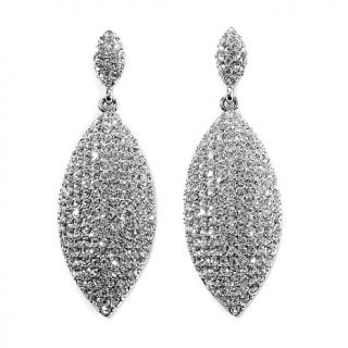 PL by Padma Lakshmi Crystal Silvertone Pavé Marquise Drop Earrings