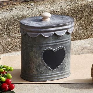 zinc heart canister by dibor