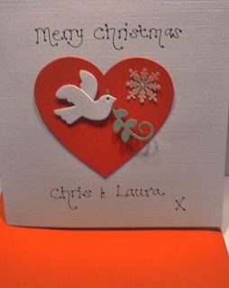 personalised dove christmas card by kitty's