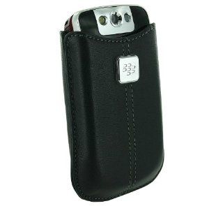 BlackBerry 8220 Leather Pocket   Black Cell Phones & Accessories