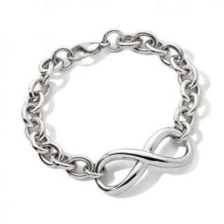 Stately Steel Infinity Rolo Link Bracelet
