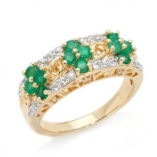 Victoria Wieck Gemstone and White Sapphire Vermeil Floral Cluster Ring