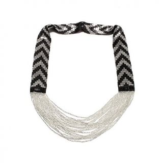Himalayan Gems™ Chevron Pattern Embroidered Bead Necklace