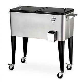Improvements Retro Rolling Ice Cooler on Wheels   Stainless