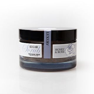 organic honey and rose scrub by the rose tree