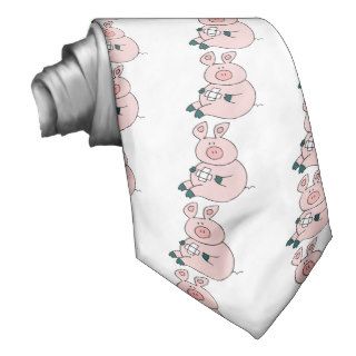 Pig Piggy Doctor Nurse Bandage Clinic Office Ties