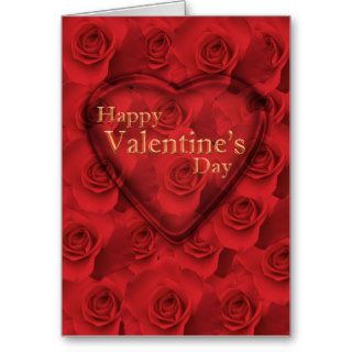 Red, red roses romantic Valentine's Day card