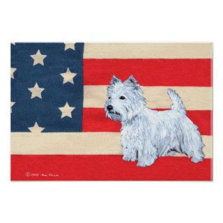 Patriotic West Highland White Terrier Print