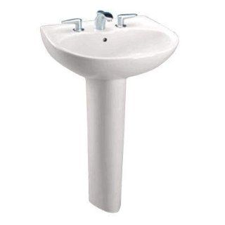 TOTO LPT241.8G 01 Supreme Lavatory and Pedestal with 8 Inch Centers, Cotton White   Pedestal Sinks  