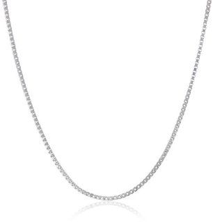 Duragold 14k White Gold Solid Box Chain Necklace (.8mm ), 20" Jewelry