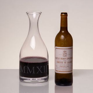 magnum glass carafe engraved with mmxii by whisk hampers