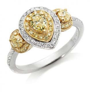 18K Two Tone 1.16ct Fancy Yellow and White Diamond Ring