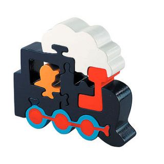 wooden train jigsaw puzzle by little baby company