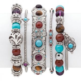 R.J. Graziano "World Exotic" Set of 5 Mixed Bracelets