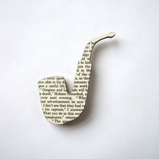 sherlock holmes original book page brooch by house of ismay