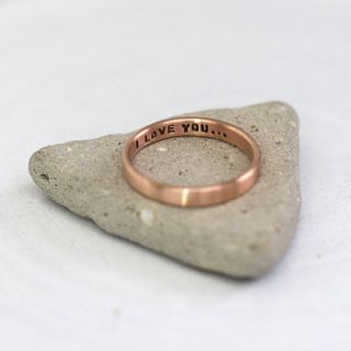 personalised 9ct rose gold ring by notes