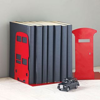 london transport and british icon bookend by susan bradley design