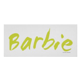 Barbie Handwritten Font In Yellow Green Print