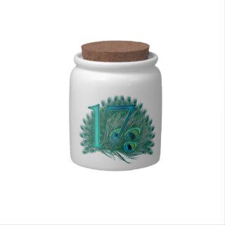 17 birthday peacock template age number candy jars