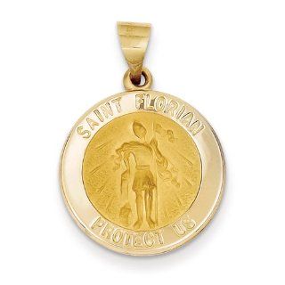 14k Polished And Satin St. Florian Medal Pendant Jewelry