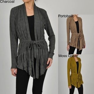 Colour Works Women's Belted Long Sleeve Smocked Cardigan Colour Works Cardigans & Twin Sets