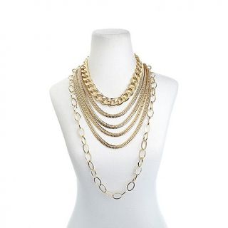 R.J. Graziano "Go Luxe" All Metal Link Necklace 3 piece Set