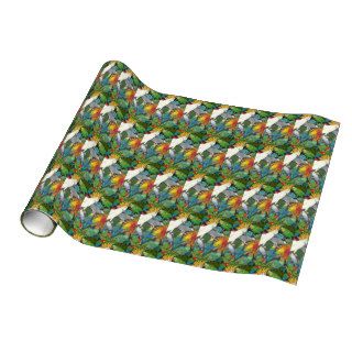 Pet Parrots in Bromeliad Plants Wrapping Paper