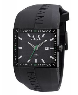 AX Armani Exchange Watch, Mens Black Silicone Strap 32x38mm AX1128   Watches   Jewelry & Watches