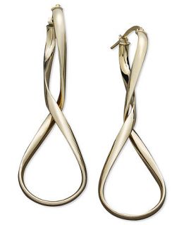14k Gold Earrings, Figure 8 Hoop Earrings   Earrings   Jewelry & Watches