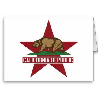 California Republic Bear Flag Star Greeting Cards