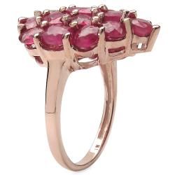 Malaika 7.70ctw 14K Rose Gold Overlay Silver Ruby Ring Malaika Gemstone Rings