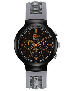 Lacoste LVE Watch, Mens Chronograph Borneo Gray Logo Silicone Strap 44mm 2010655   Watches   Jewelry & Watches